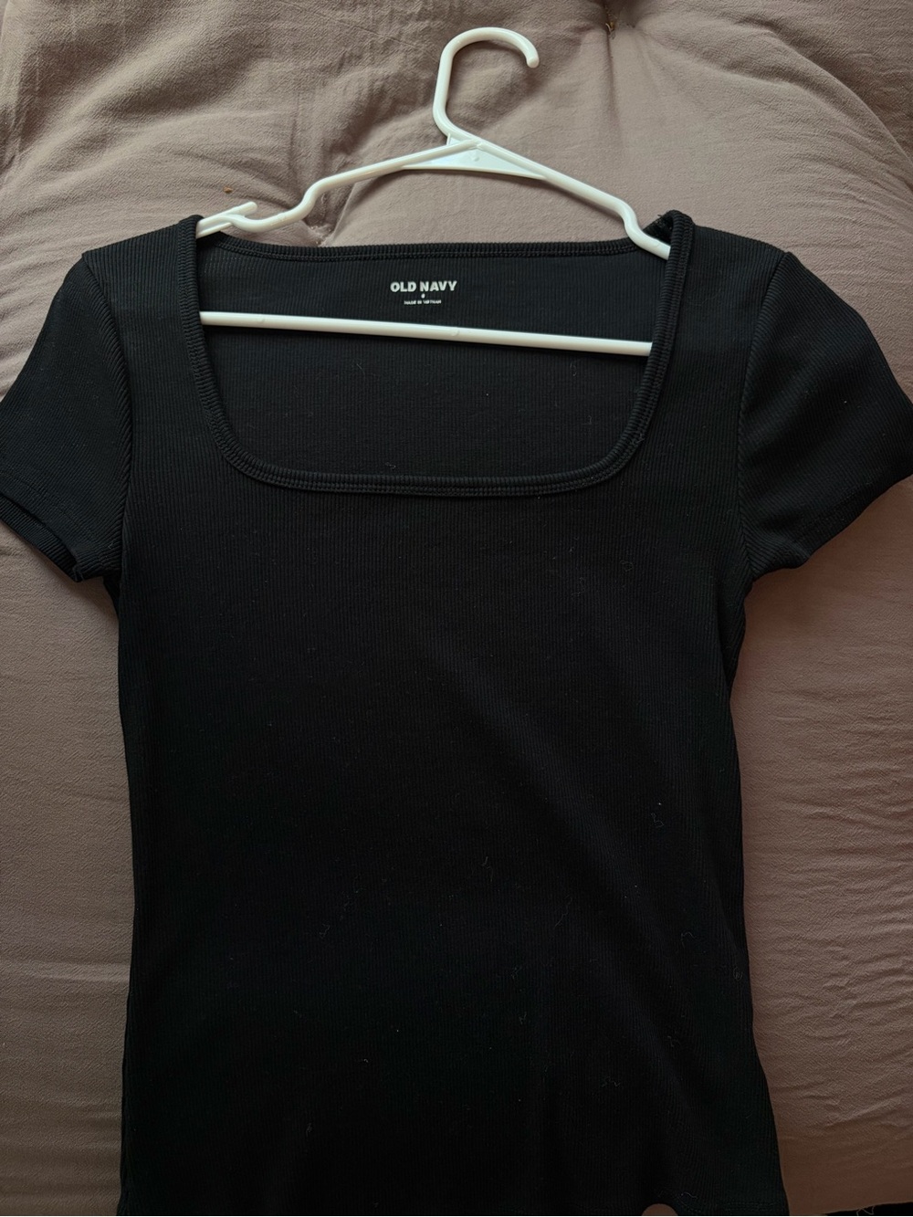 Old Navy Black Square Neck Ribbed Women's Top